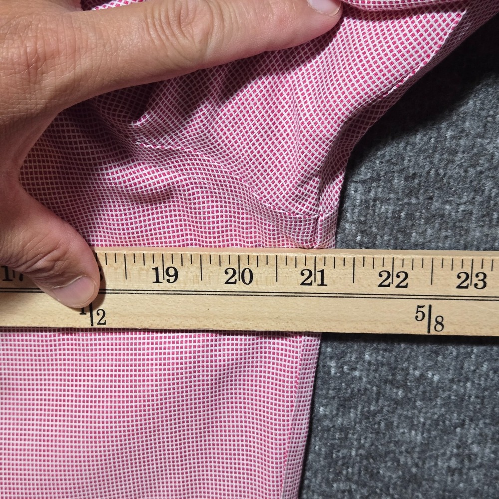 Charles Tyrwhitt Dress Shirt Red White Check Non Iron Extra Slim 16 / 34 French - Picture 7 of 11